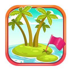 app icon with uninhabited island vector