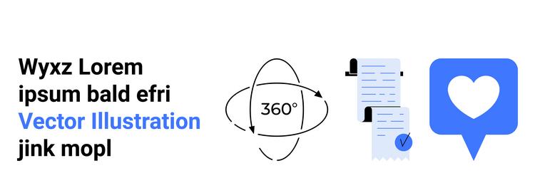 browsing documents with 360-degree view and social vector image