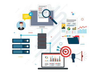 cloud computing devices data network and business vector image