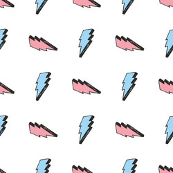 lightning seamless pattern hand drawn sketched vector image