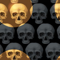 seamless pattern with black human skulls Vector Image