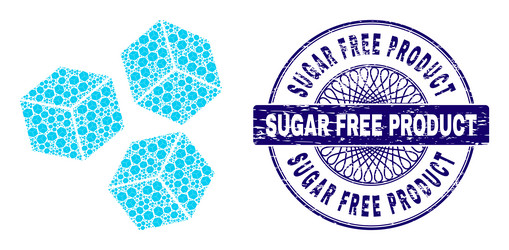 sugar cubes recursive collage of icons vector image