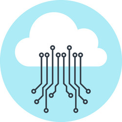 cloud computing flat web icon vector image