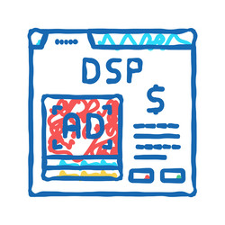 digital signal processor icon doodle vector image