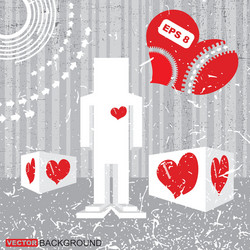 Heart with robot vector