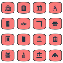set of 16 simple structure icons can be found vector image