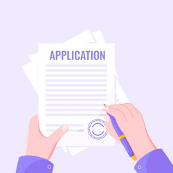 submit application document form flat style design vector image