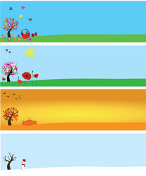 Vertical banners with winter spring summer autumn Vector Image