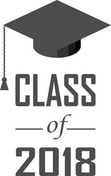 a graduating class in 2018 graphics gold elements vector image