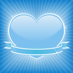 Blue heart with ribbon vector