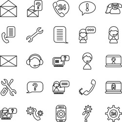 computers and support service icon set line style vector image
