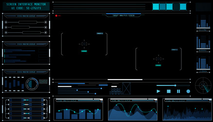 hud virtual hologram ui screen interface element vector image