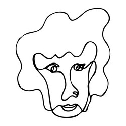 man face simple sketch single one line art vector image