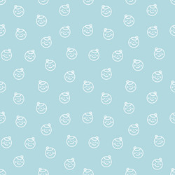 seamless minimal smile line art repeat pattern vector image