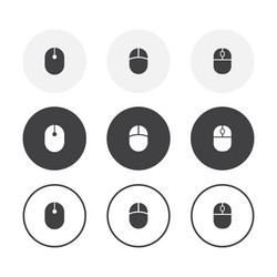 set 3 simple design computer mouse icons vector image