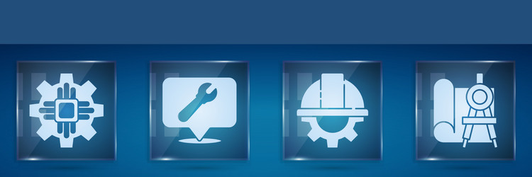 set processor location with wrench spanner vector image