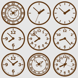 Wall clock set Royalty Free Vector Image - VectorStock