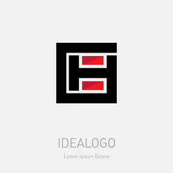 CH Monogram Logo - Initial Interlocking vector image