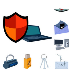 Hacker and hacking cartoon icons in set collection vector