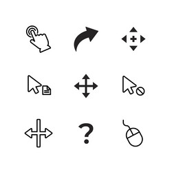 mouse cursor element set isolated on white vector image