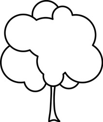 sketch silhouette small leafy tree with leaves vector