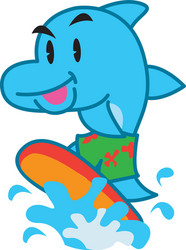 Surf dolphin vector