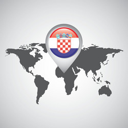 world map with pointer flag vector image
