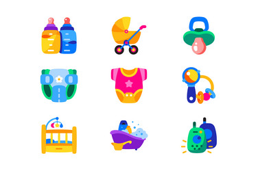 baby care tools set vector