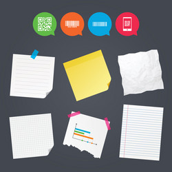 bar and qr code icons scan barcode symbol vector image