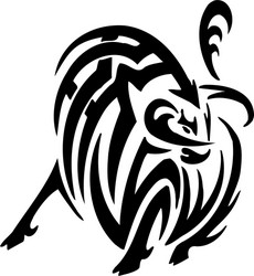 bull in tribal style - image Vector Image