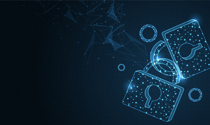 clicking on display with network and padlock vector image