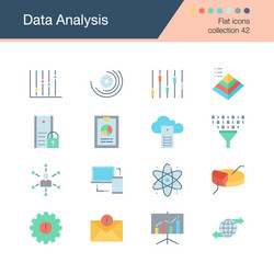 Data analysis concept flat design icon Royalty Free Vector