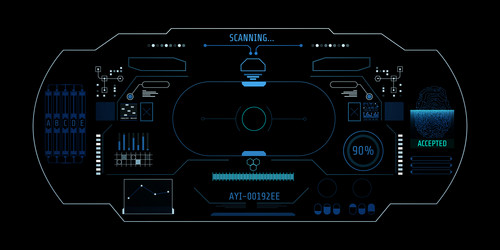 hud virtual hologram ui screen interface vector image