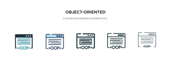 Object-oriented programming icon in different vector