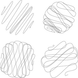 random curly tangle twine lines doddle sketchy vector image