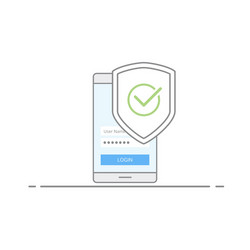 concept of mobile security shield image vector