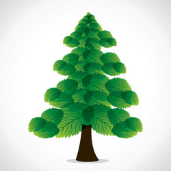 Green leaf christmas tree vector