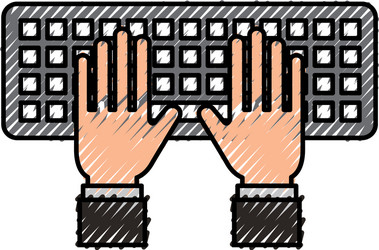hands programmer typing work keyboard technology vector image