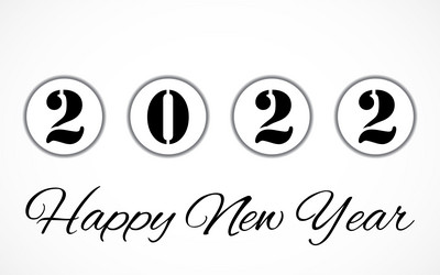 happy new year 2022 text design vector image