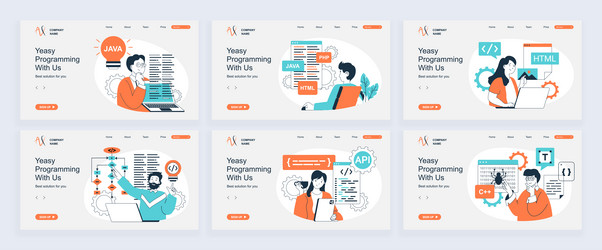 Programming Landing Page Templates vector image