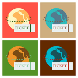 ticket around the globe Vector Image