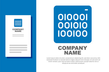 blue binary code icon isolated on white vector image