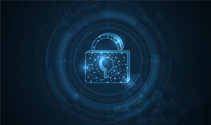 clicking on display with network and padlock vector image