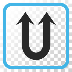double forward arrow icon in a frame vector image