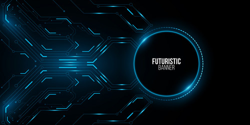 futuristic hi-tech banner design glowing sci-fi vector image