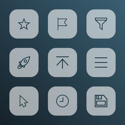 interface icons line style set with strainer vector image