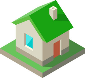 isometric eco green house icon logo vector