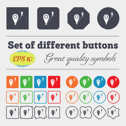 Map pointer icon sign big set of colorful diverse vector