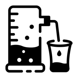 measuring liquid in a flask linear style icon vector image