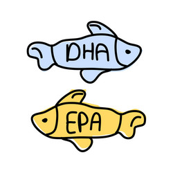 nutrition concept fish icons with words dha epa Vector Image